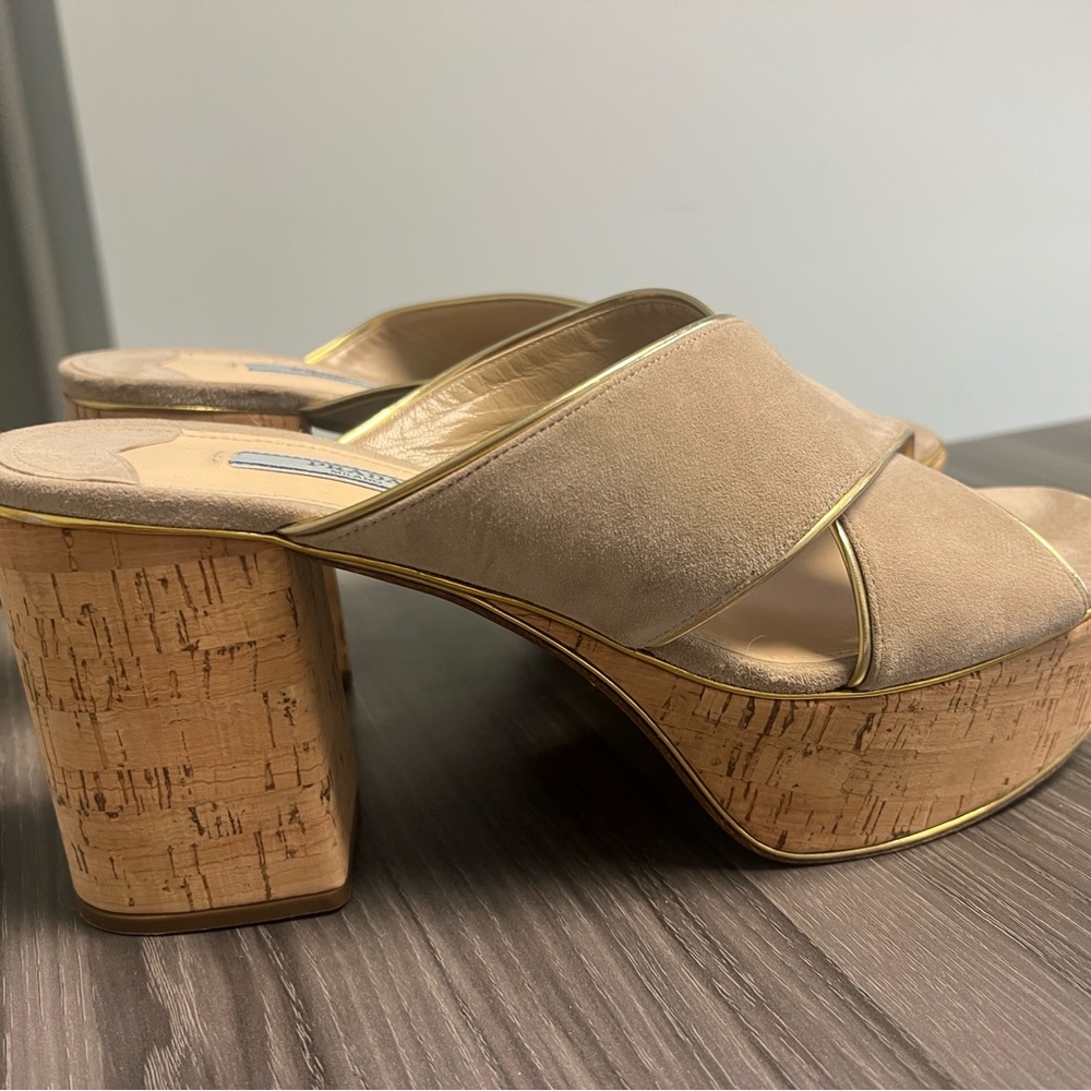 Prada Tan Mules with Platform Sole - Picture 2 of 4
